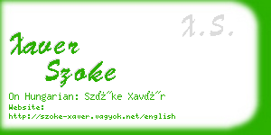 xaver szoke business card